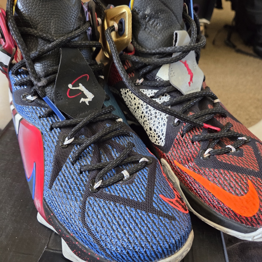 Nike Lebron James What The XII SEMulticolor Basketball Blue/Red & Orange Accents